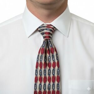 Monsieur Givenchy Mens 100% Imported Silk Geometric Pattern Tie‎